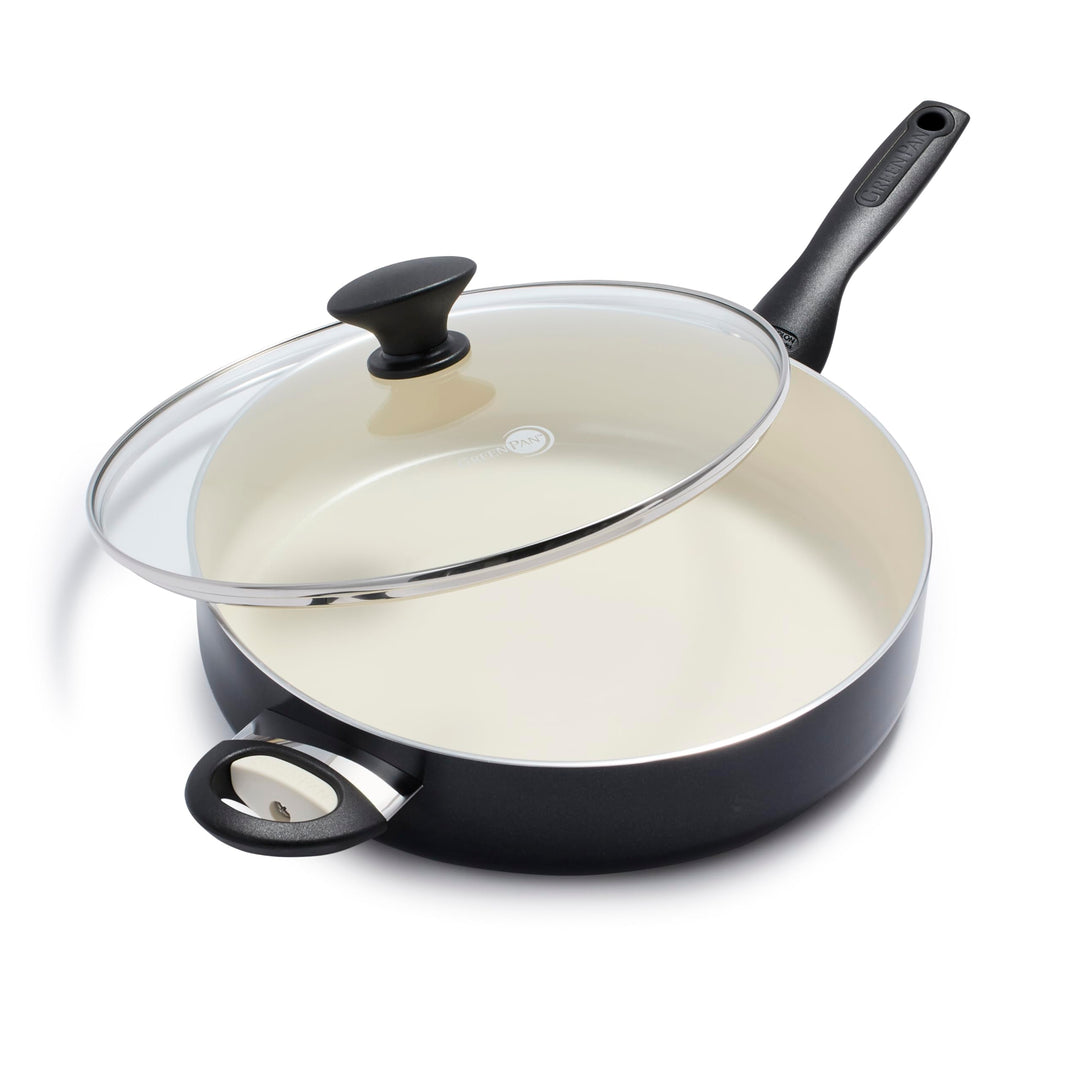GreenPan Rio Gesunde Keramische Antihaft-Schmorpfanne 30 cm/4,8 Liter mit Deckel, PFAS-frei, Stay-Co