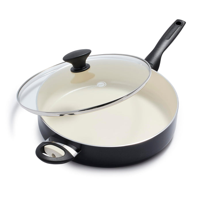 GreenPan Rio Gesunde Keramische Antihaft-Schmorpfanne 30 cm/4,8 Liter mit Deckel, PFAS-frei, Stay-Co