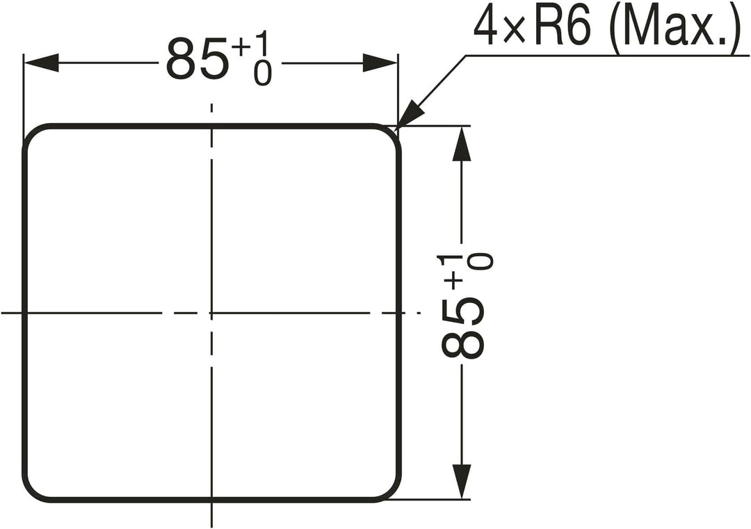 LAMP Einwurfrahmen eckig für Abfallsammler (Durchwurfrahmen) 108x108 mm, Inox