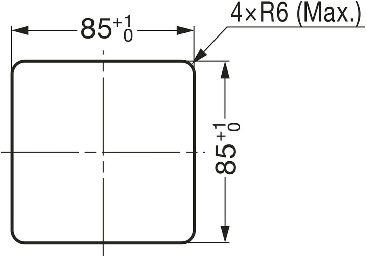 LAMP Einwurfrahmen eckig für Abfallsammler (Durchwurfrahmen) 108x108 mm, Inox