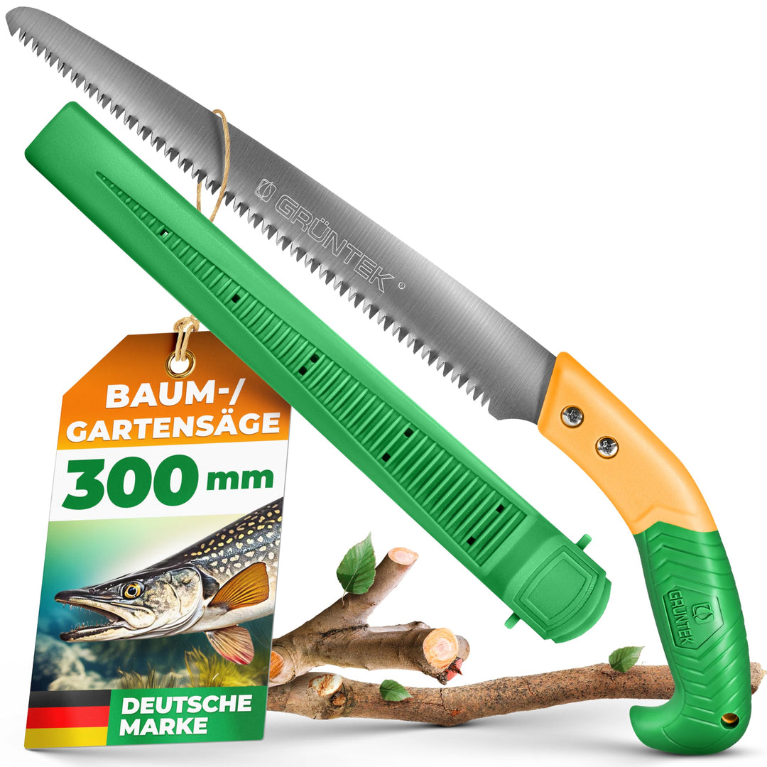 GRÜNTEK Gartensäge BARRAKUDA 300 mm, Baumsäge, Impuls gehärtete aggressive Spezial-Zahnung, Handsäge