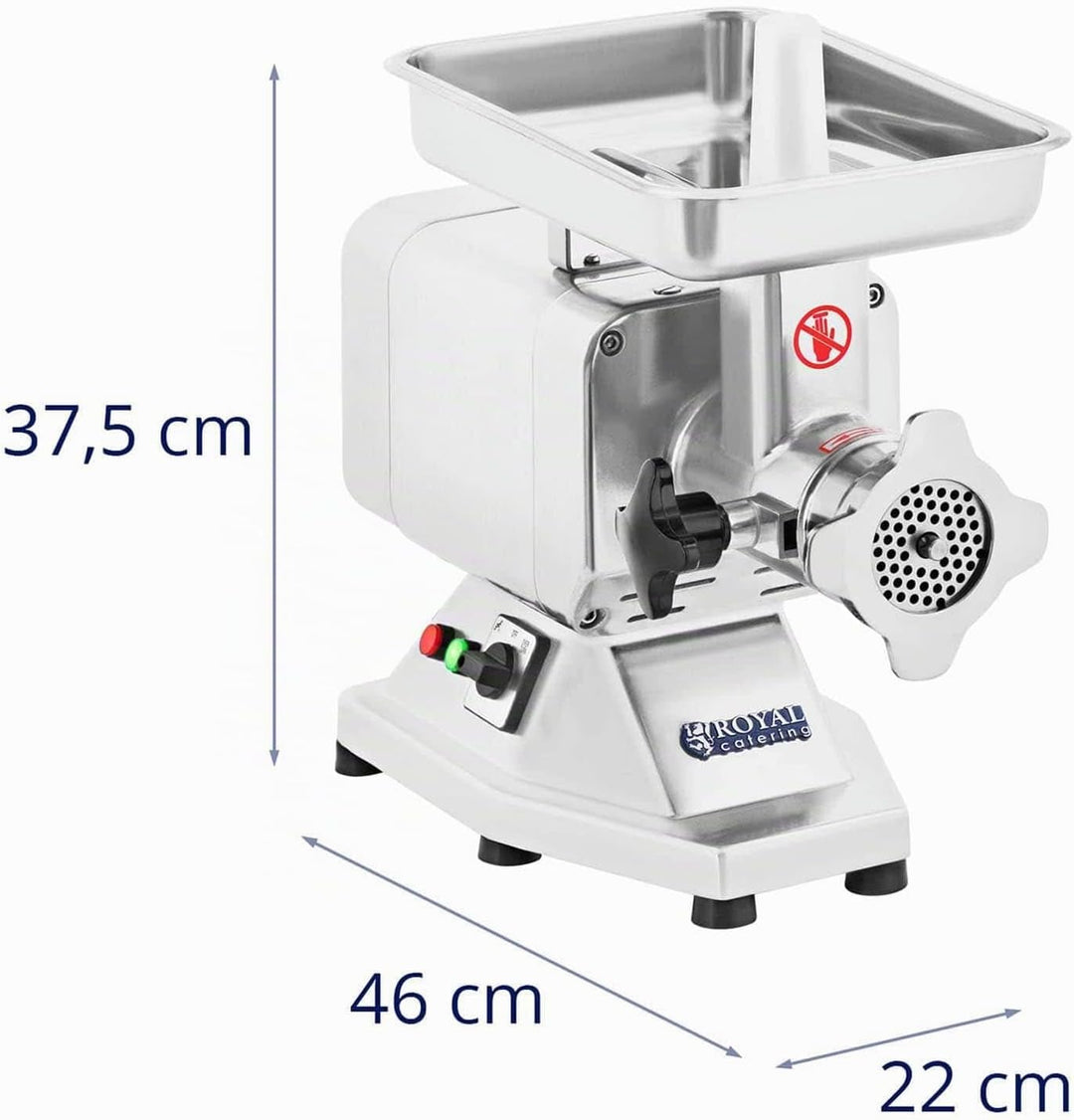 Royal Catering RCFW-120PRO Fleischwolf Wurstmaschine Fleischmaschine (elektrisch, 120kg/h, 850 W, 2