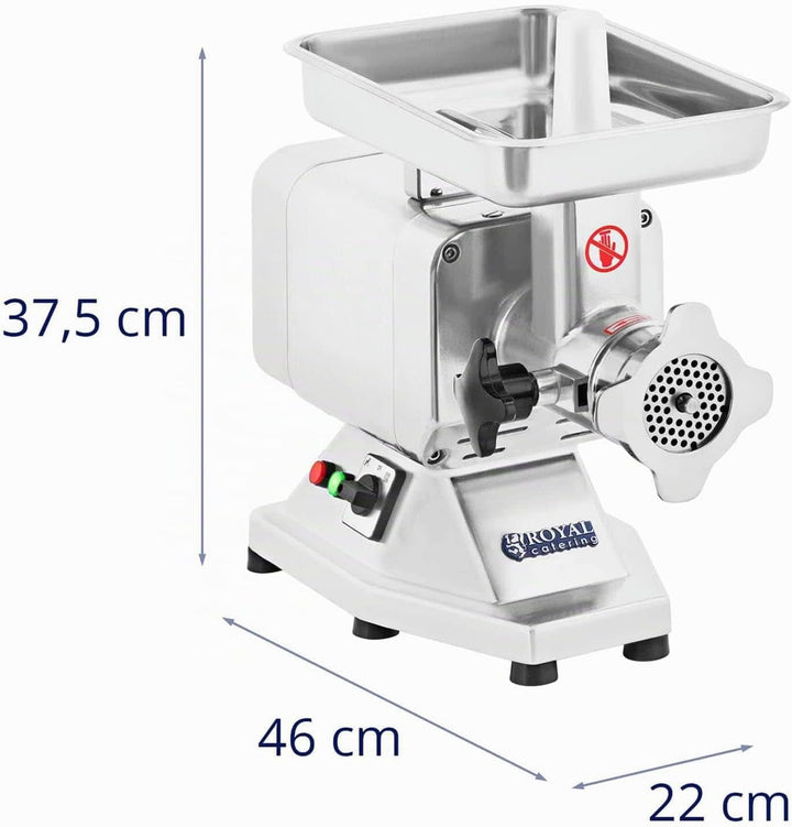 Royal Catering RCFW-120PRO Fleischwolf Wurstmaschine Fleischmaschine (elektrisch, 120kg/h, 850 W, 2