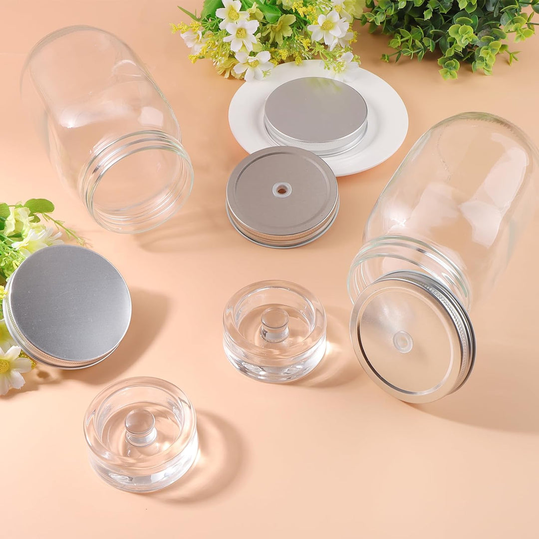 2 Fermentier Set Fermentiergläser 1L mit Fermentiergewichte und Schraubdeckel Gärglas Mason Jars 1 L
