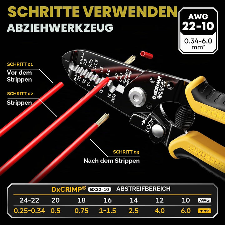 DxCRIMP Crimpzange Deutsch Stecker Set, 2/3/4/6/8/12 polig DT Steckverbinder Kfz Wasserdichter Set,
