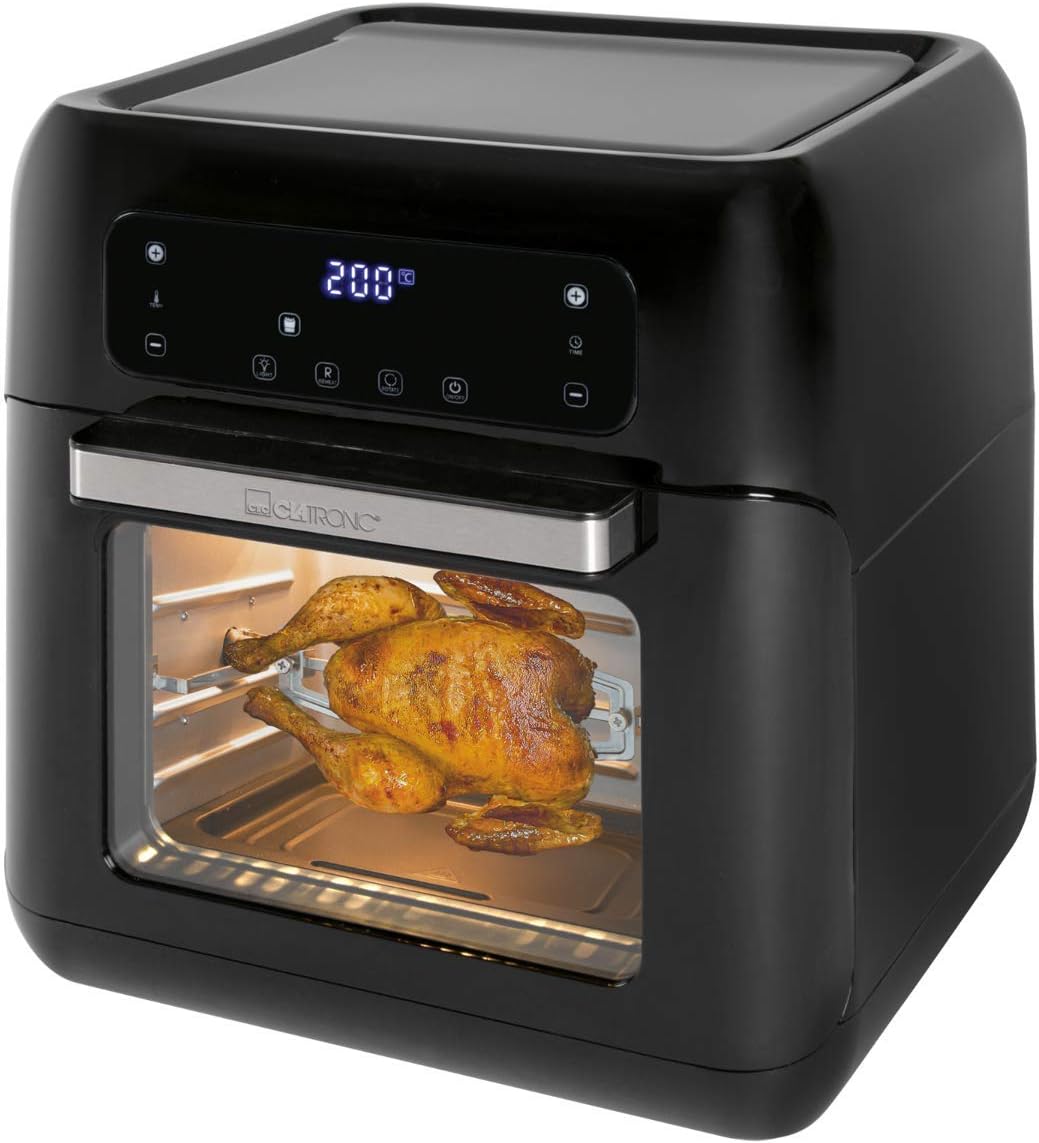 Clatronic Heissluftfritteuse | XXL Heissluftfritteuse | 11 Liter | Minibackofen | LED-Touchscreen |