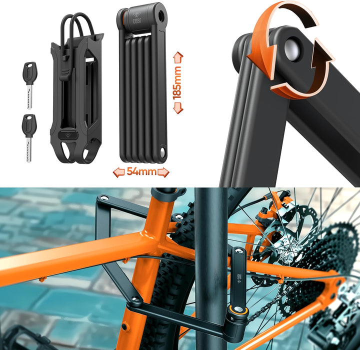 CASR Antivol FOLD Fahrradschloss Faltschloss mit Halterung – 80cm ultraleicht 725g, Fahrradschloss E