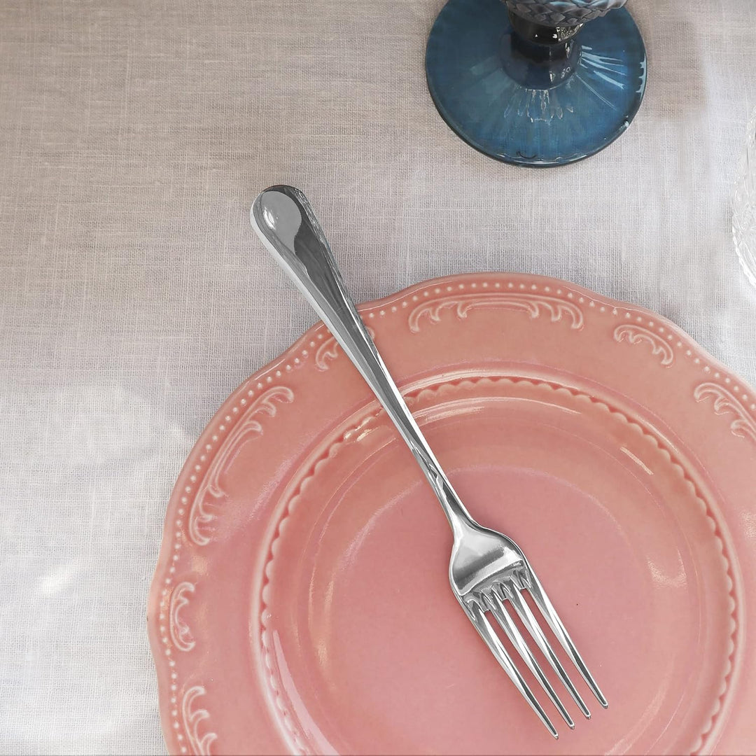 Pintinox, Set aus 24 Gabeln aus der Serie Round, aus nickelfreiem Edelstahl 24 Forchette tavola, 24