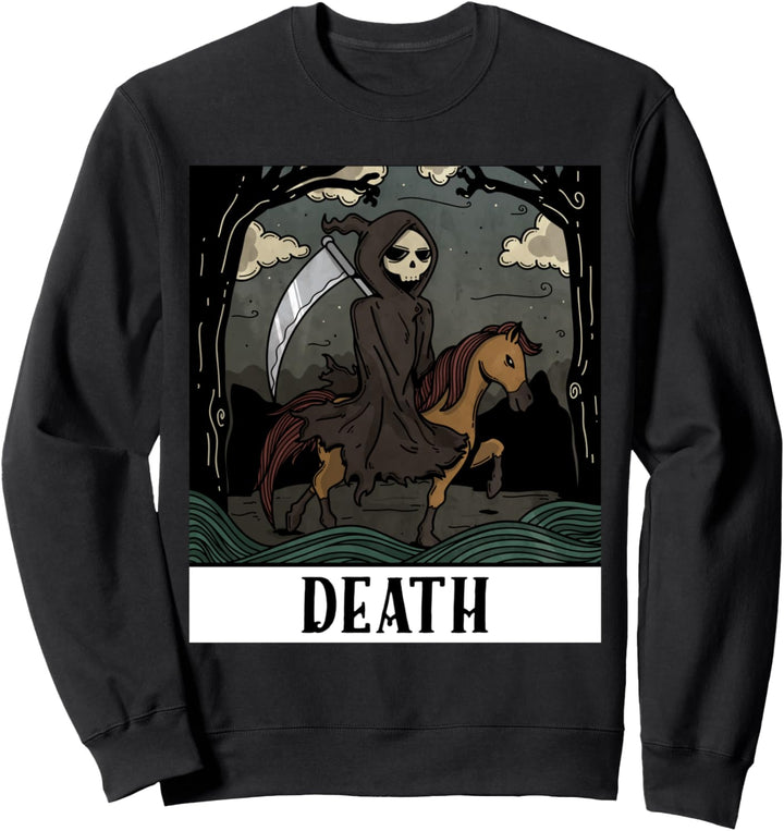 Grim Reaper Horse Skeleton Tarot Card Blackcraft Men Women Sweatshirt