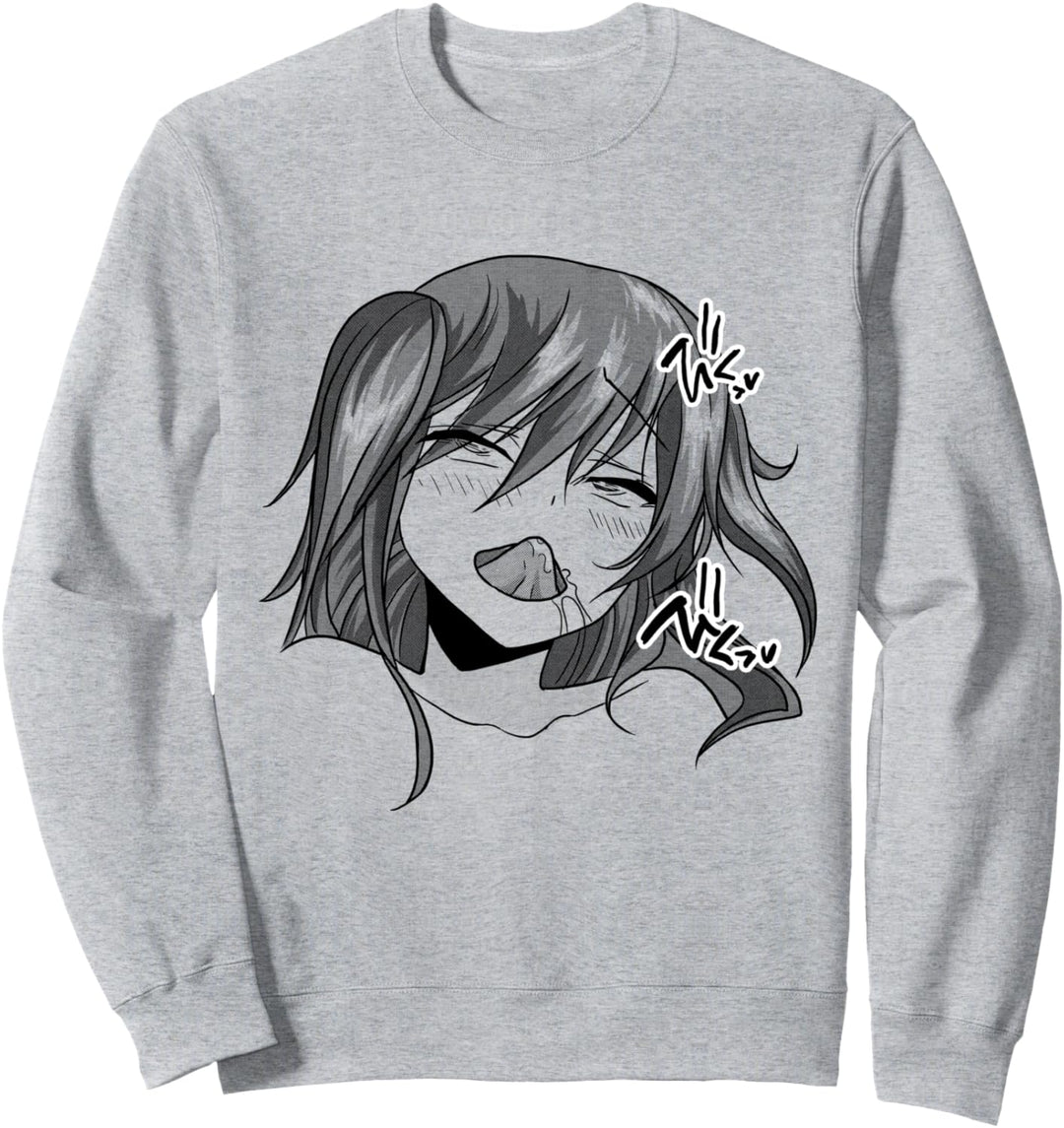 Waifu Girl Ahegao Vergnügen Gesicht Ecchi Hentai Otaku Sweatshirt