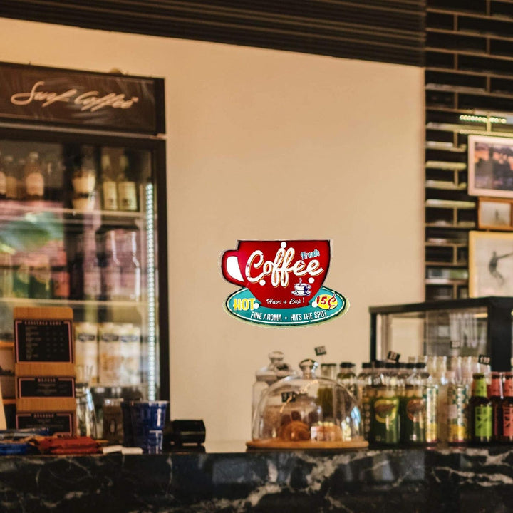 DiiliHiiri Leuchtschild Retro-Schild Wandschild im Vintage-Stil LED Schild für Cafe Pub Dekoschild Z