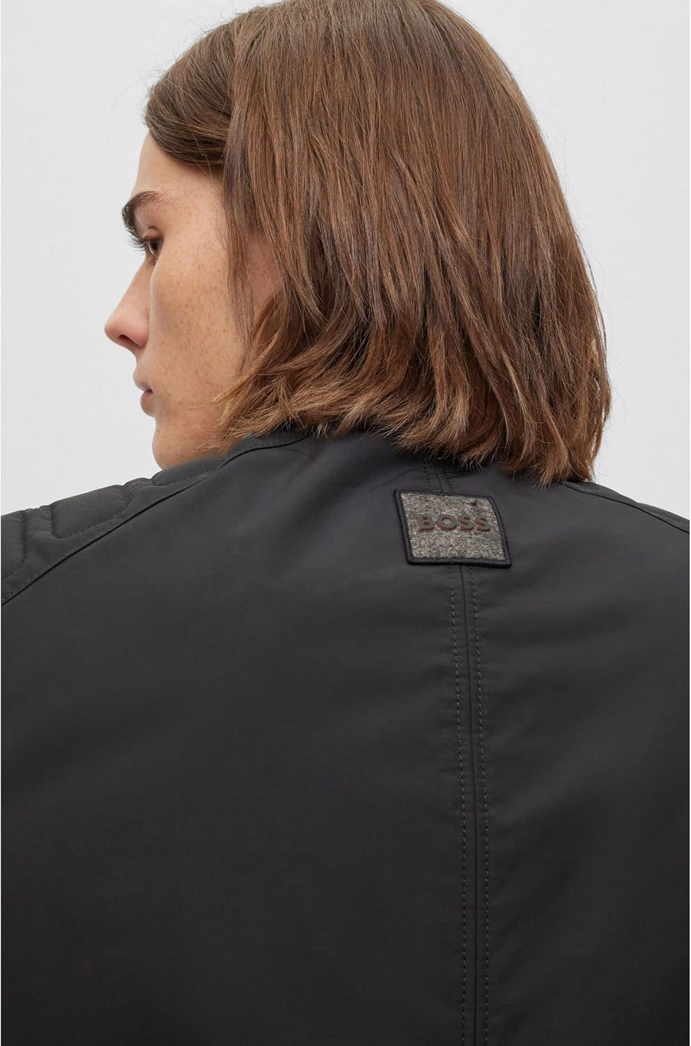 BOSS Herren Ocasey Slim-Fit Bikerjacke aus wasserabweisendem Canvas 54 Black1, 54 Black1