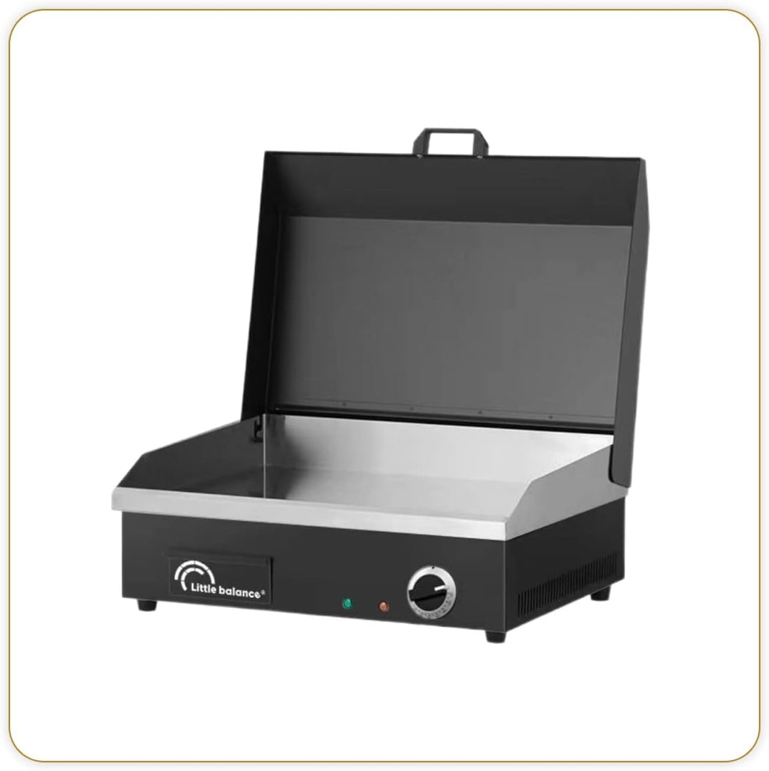 LITTLE BALANCE 8668 Snack Plus Black Edition, Elektrische Grillplatte für 6-8 Personen, Kochplatte a