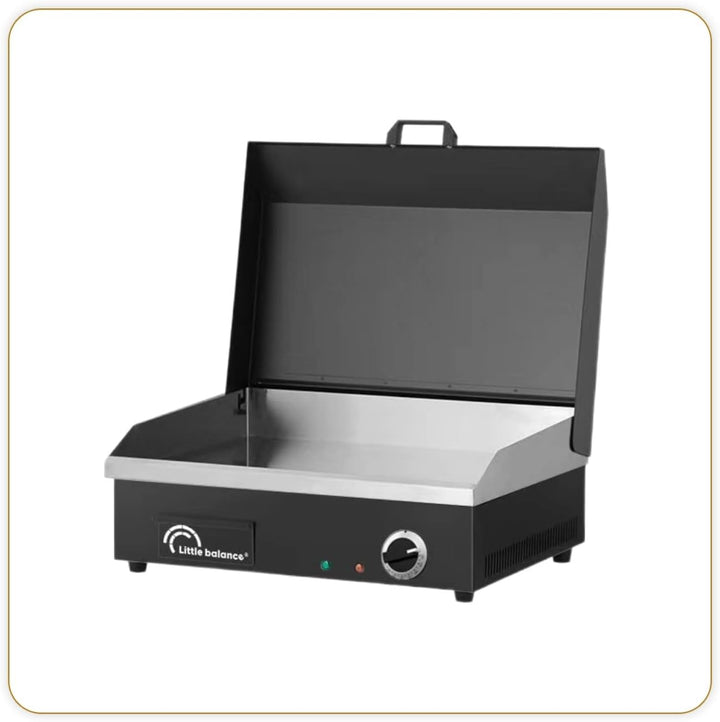 LITTLE BALANCE 8668 Snack Plus Black Edition, Elektrische Grillplatte für 6-8 Personen, Kochplatte a