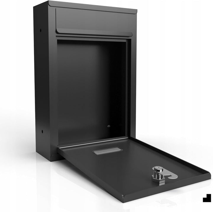 Gustav Briefkasten Klein Schwarz RAL 9005 personalisiert mit Name & Hausnummer inkl. Bitte Keine Wer