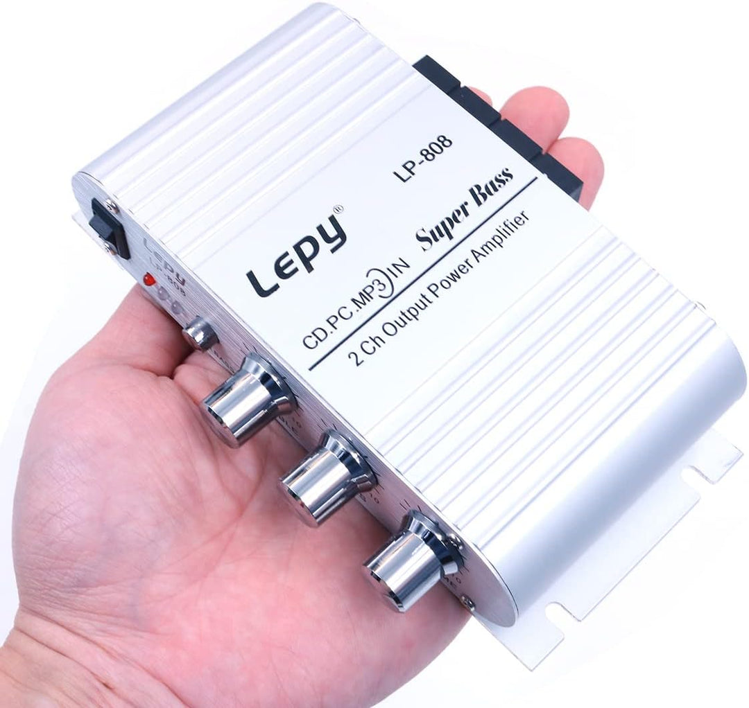 DollaTek LP-808 12V MiNi Tragbarer kabelgebundener HiFi-Verstärker mit 3A-Netzteil für Autotelefon z