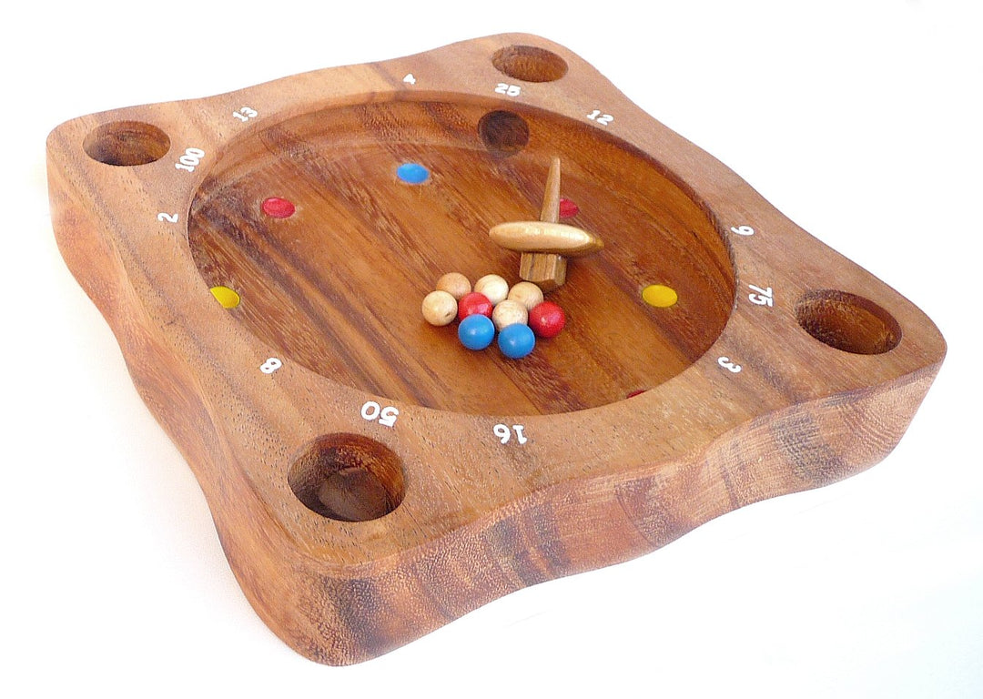 Logica Spiele Art. Tiroler Roulette - Brettspiel aus Edlem Holz - Gesellschaftsspiel - Aktionsspiel