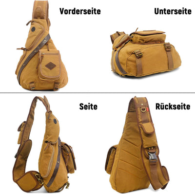 VARLIVOO Herren Sling Bag Crossbody Bag Schultertasche Wandern Reisen Camping Radfahren Bergsteigen