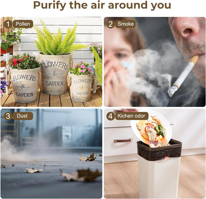 Luftreiniger Allergiker, HEPA Luftfilter gegen Schimmel Staub Pollen 305m³/h CADR bis zu 0,3 µm für