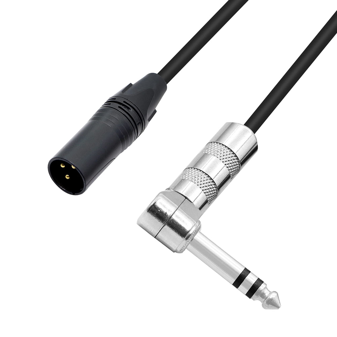 1/4-Zoll-auf-XLR-Kabel, 90 Grad rechtwinklig, 6,35 mm TRS-Stecker auf XLR-Stecker, Stereo-Audio-Mikr