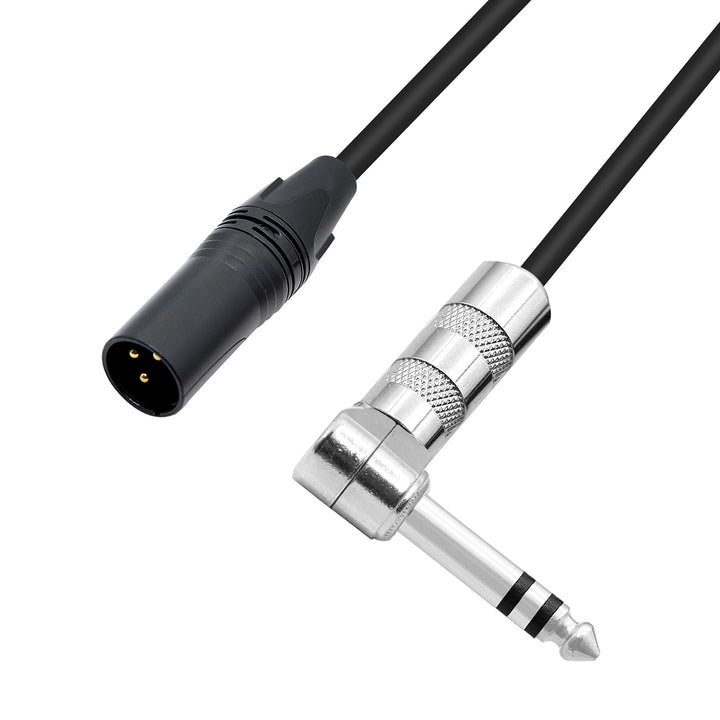 1/4-Zoll-auf-XLR-Kabel, 90 Grad rechtwinklig, 6,35 mm TRS-Stecker auf XLR-Stecker, Stereo-Audio-Mikr