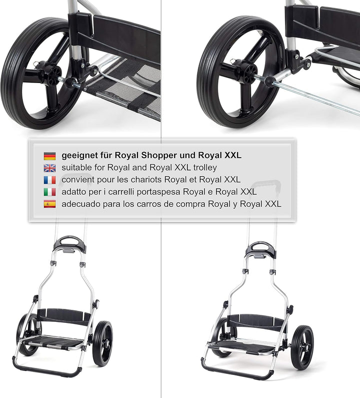 Andersen Ersatzrad-Set für Royal Einkaufstrolley, Ø 250 mm, 3 Speichen, schwarz