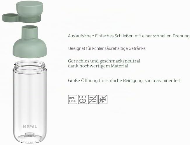 Mepal - Trinkflasche Mepal Vita - 2 Öffnungen für zusätzlichen Trinkkomfort - Wiederbefüllbare Trink