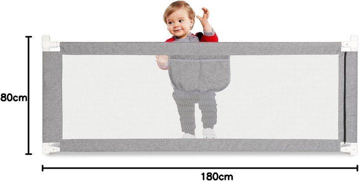 SWANEW Bettgitter 180 cm Bettschutzgitter Kinderbettgitter für Kinder Babybettgitter Klappbar, Tragb