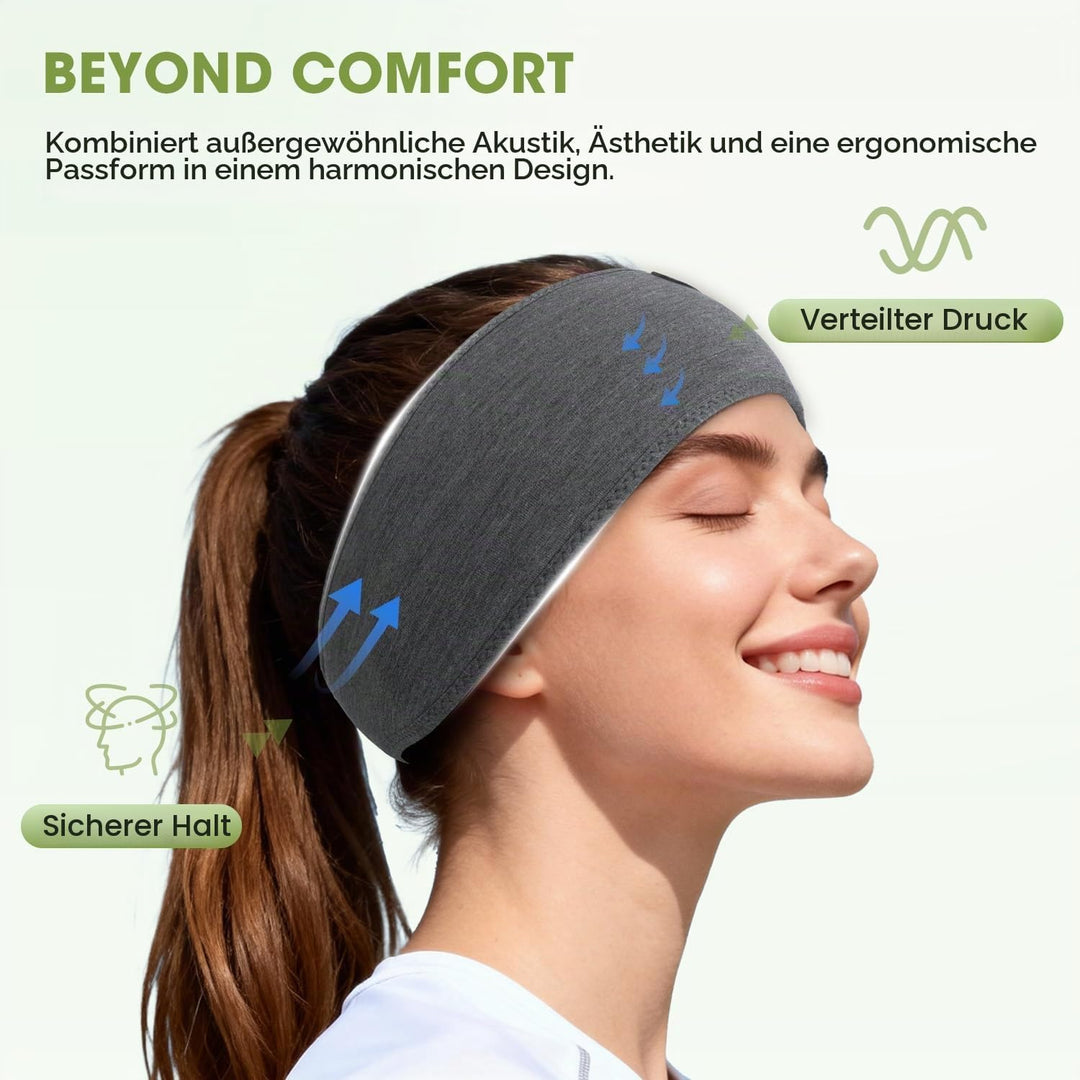 LC-dolida Schlafkopfhörer Bluetooth Kopfhörer Stirnband,Ultraweiche Bettkopfhörer Schlaf Stirnband a