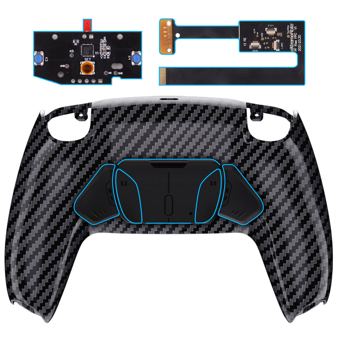 eXtremeRate Programmierbar RISE4 Remap Kit für ps5 Controller BDM-010/020,Remap Board&Rückplate Gehä