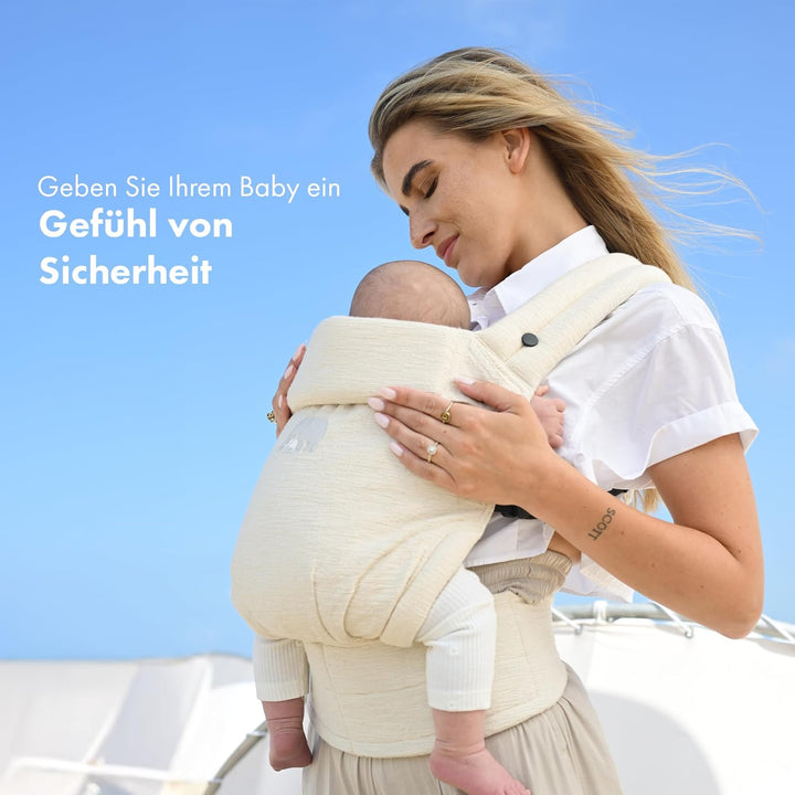 Deryan Amora Babytrage - Ergonomische Babytrage - Verstellbare Tragehilfe für Neugeborene und Kleink