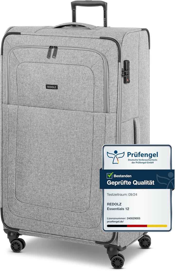 REDOLZ grosser Weichschalen Koffer für Damen & Herren | Leichter Trolley 77 cm mit 4 Doppelrollen &