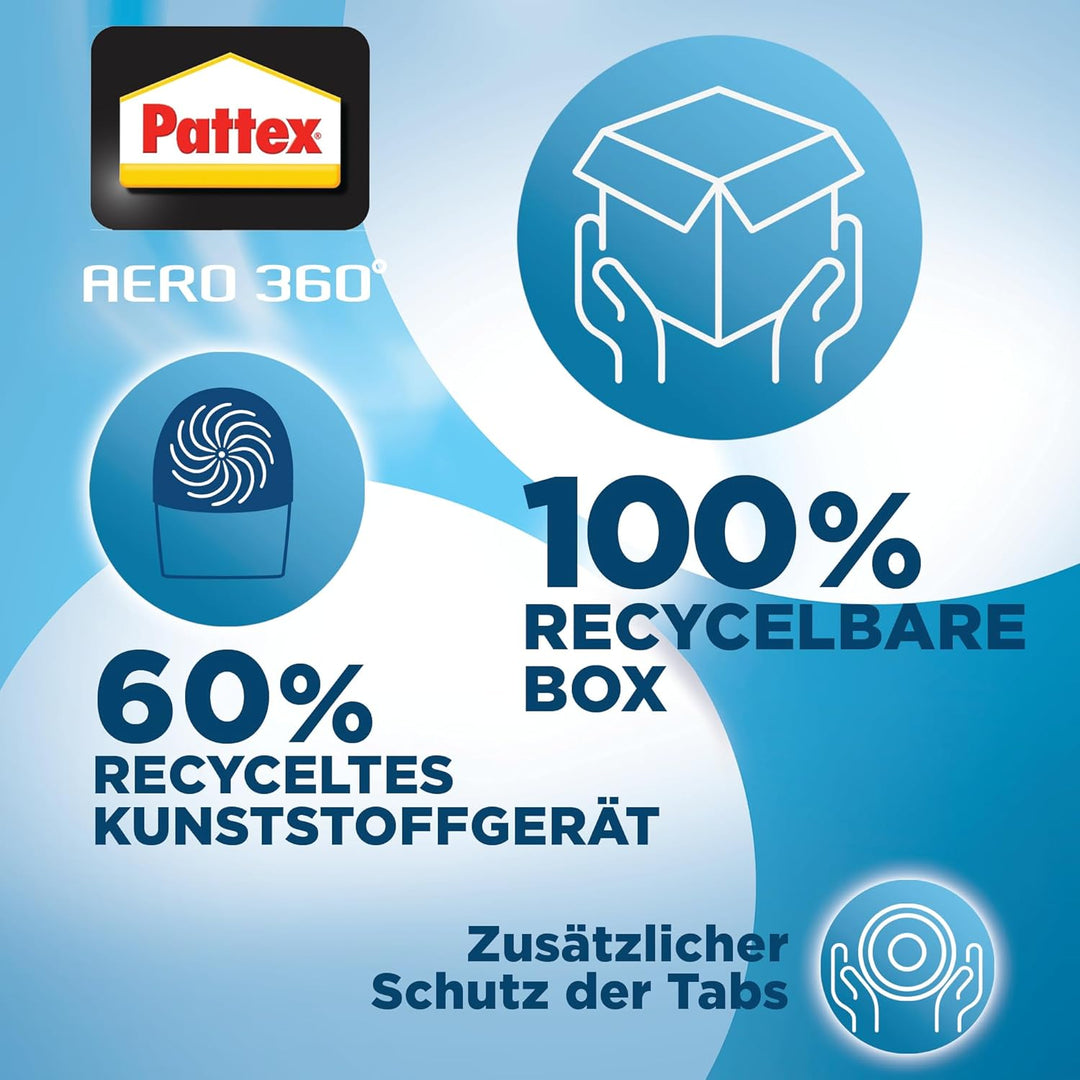 Pattex AERO 360° Neutral Tabs Nachfüllpack (4er-Pack), reduzieren Feuchtigkeit und schlechte Gerüche