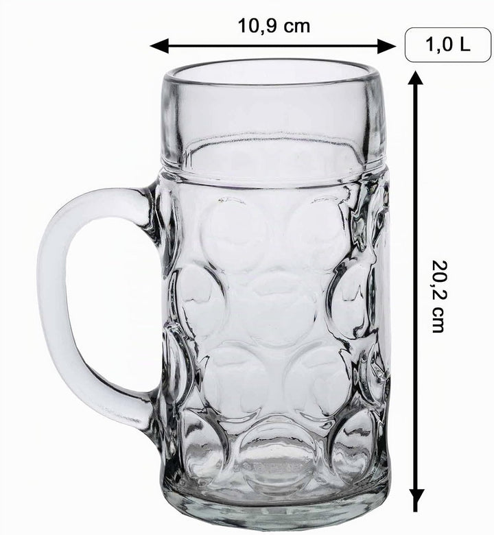 Isar Masskrug 1,0 Liter mit Gravur, 1 Stück, Personalisierter Bierkrug mit Motiv &amp; Namen, Spülmaschi