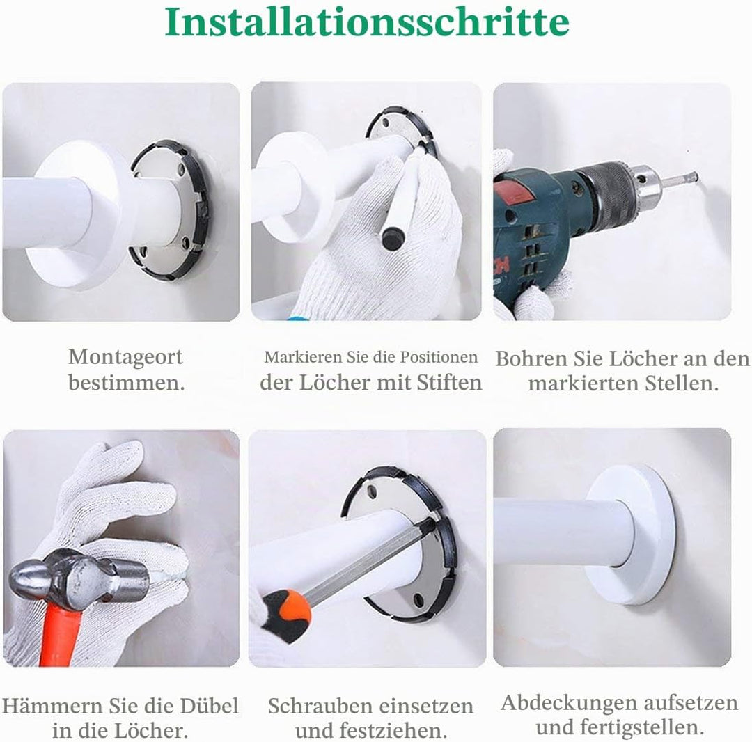 BONADE Haltegriff Rutschfest für Bad &amp; Dusche Wandhaltegriff Weiss aus Edelstahl &amp; Nylon-Sicherheits