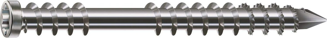 Terrassenschraube, Fixiergewinde, Zylinderkopf, T-STAR plus, CUT-Spitze, Edelstahl rostfrei A2