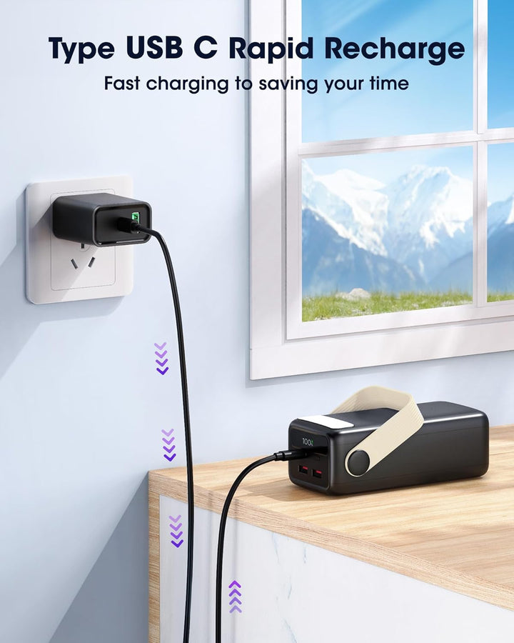 60000mAh Power Bank-22.5W Schnellladung PD20W Powerbank, Grosskapazitäts-Akkupack, Tragbares Ladeger