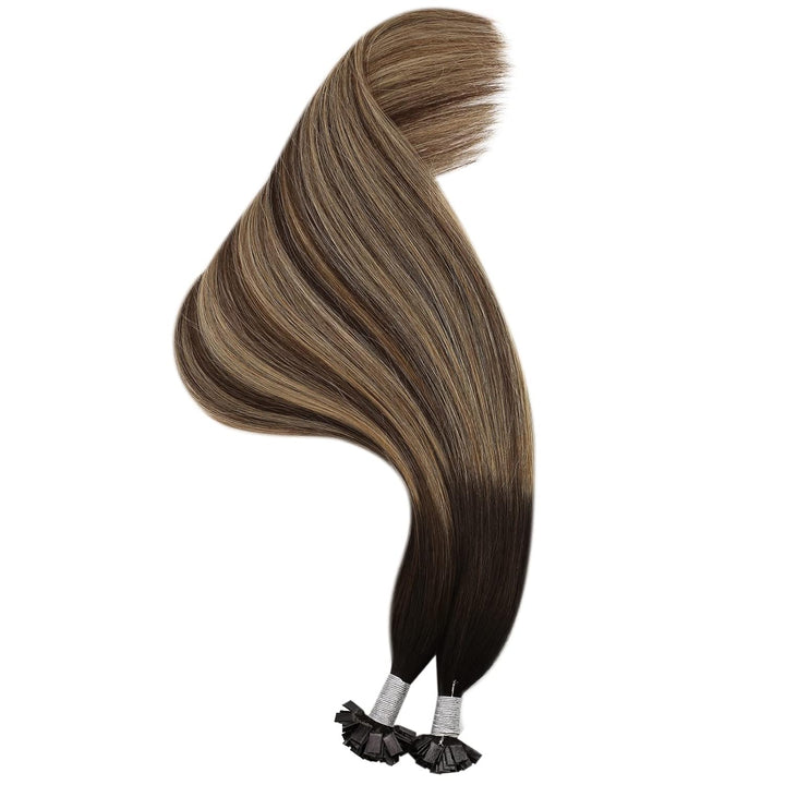 Ugeat Pre Bonded Flat Tip Bondings Echthaar Balayage Ombre Keratin Fusion Glue Sticks Tips Naturlich
