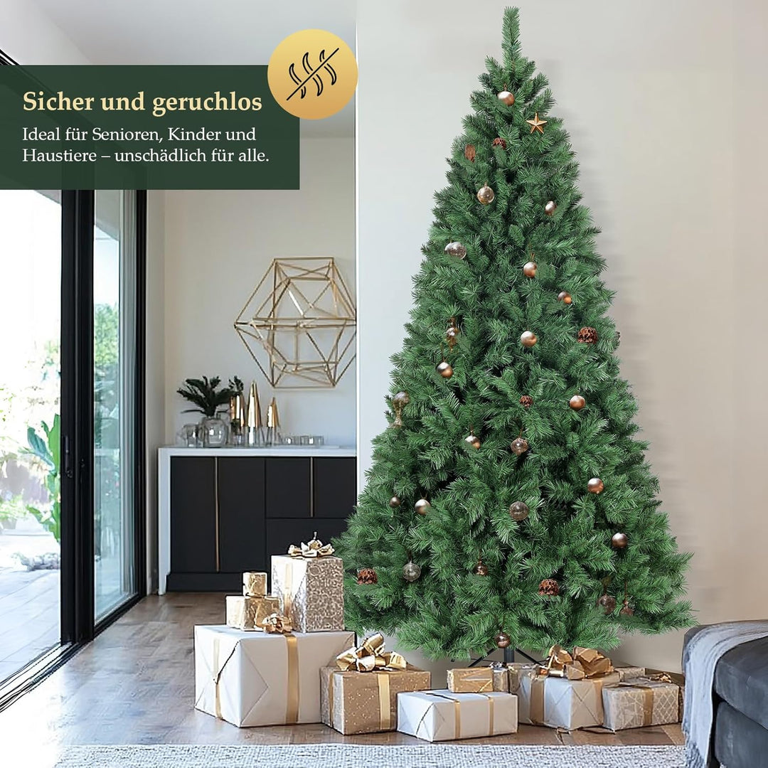 SALCAR Künstlicher Weihnachtsbaum 210 cm, Tannenbaum Künstlich mit Handschuhen und Metallständer, Ch