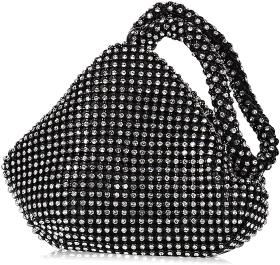 CORIOS Dreieckige Abendtasche Damen Unterarmtasche Shiny Strass Handtasche Diamant Clutch Bag Klein