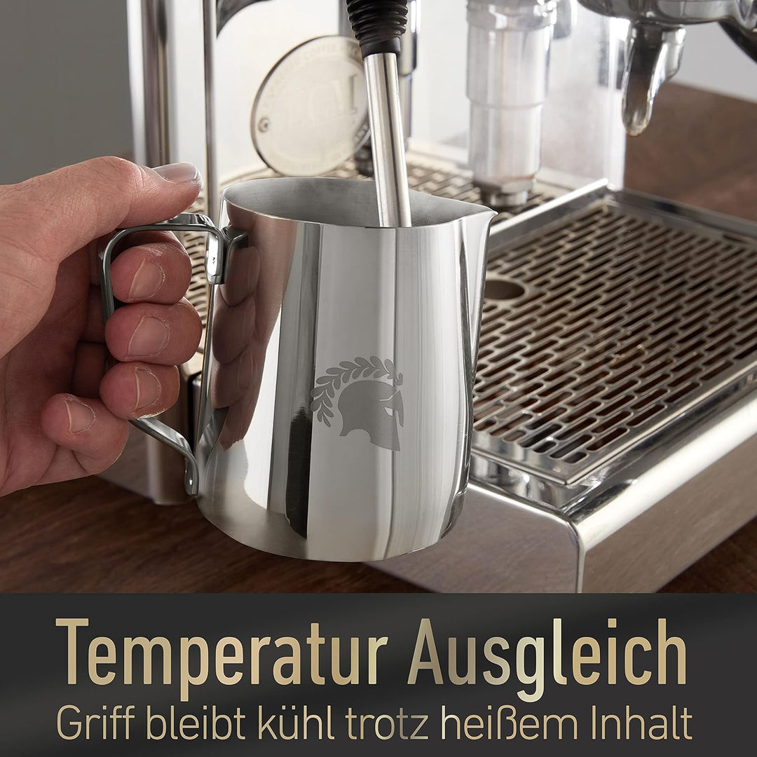 Barista Legends® Milchkännchen Edelstahl Milchkännchen Set silber 100ml + 350ml + 600ml - Milchschau