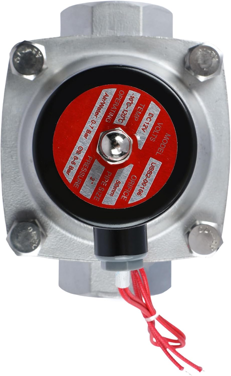 U.S. Solid 2" Edelstahl Elektrisch Magnetventil 12V DC stromlos geschlossen VITON Wasser Luft Öl G G