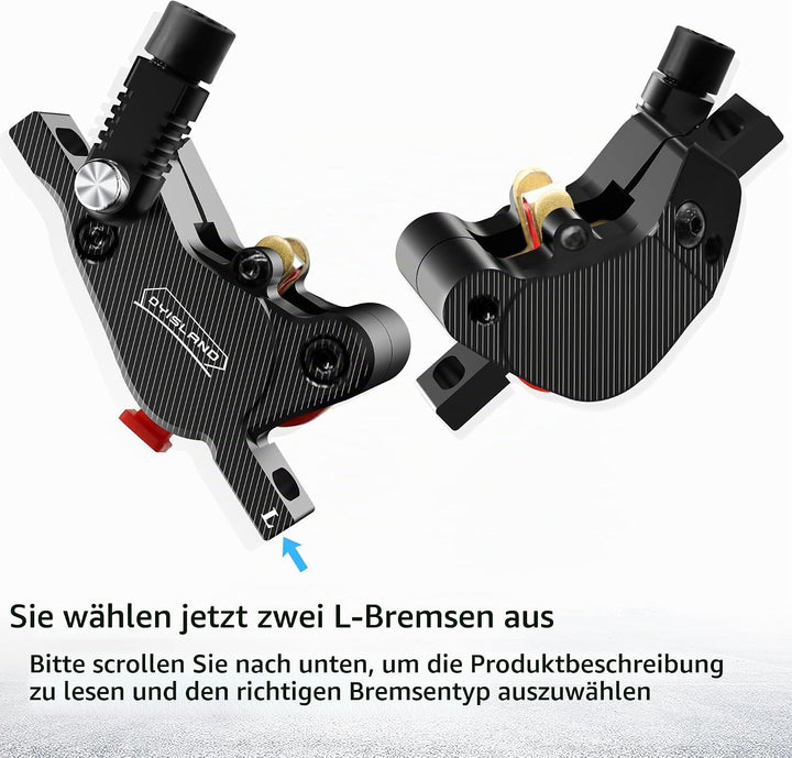 LD-210S Hydraulisches Scheibenbremsen-Set, 2-polig/Power-Off-Bremsset für Elektroroller/E-Scooter L-