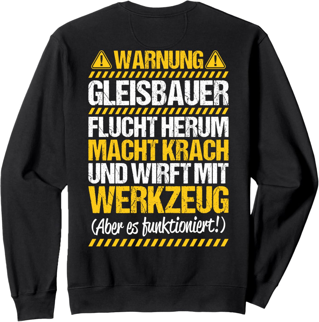 Schienenarbeiter Wirft Mit Werkzeug Gleisbauer Sweatshirt