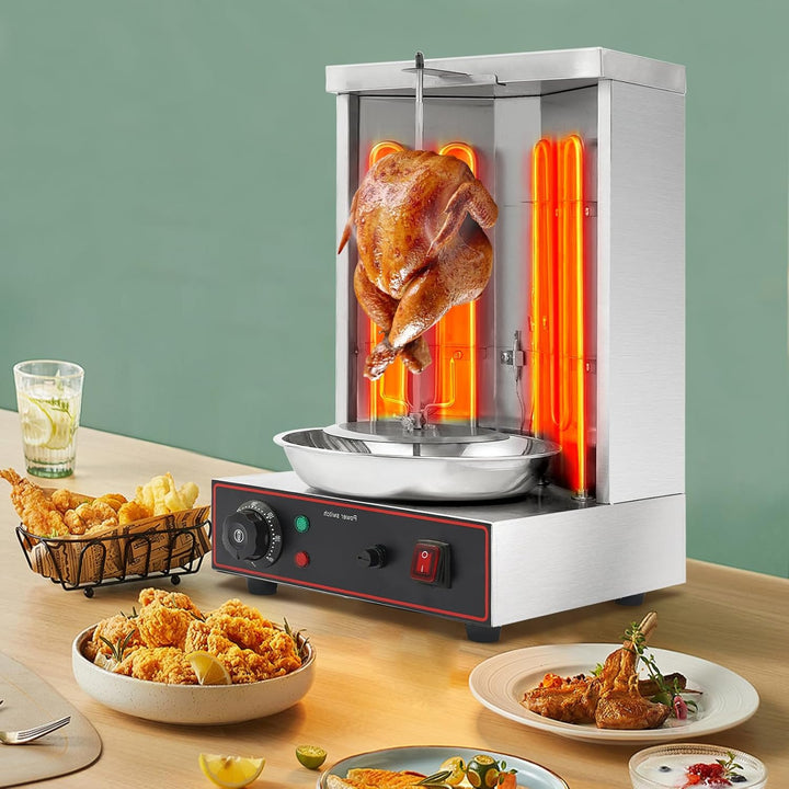 3000W Dönergrill Kebab Machine, Vertical Gyrosgrill Einstellbare Feuerkraft 360° drehen Schaschlikgr