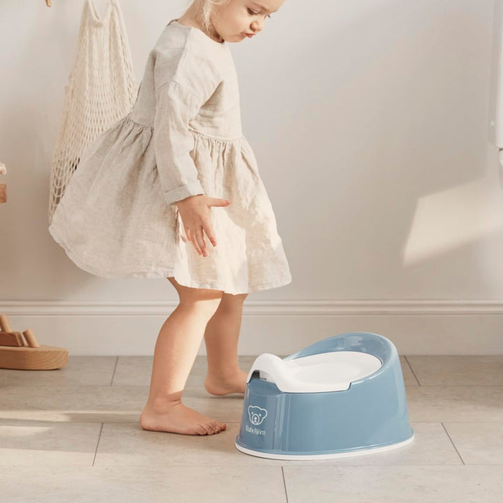 Bundle of BabyBjörn Cleveres Töpfchen, Graublau/Weiss + Tritthocker, Graublau/Weiss