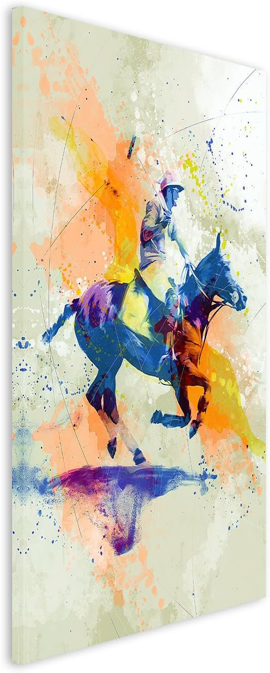 Polo 90x60cm Wandbild SPORTBILD Aquarell Art tolle Farben von Paul Sinus