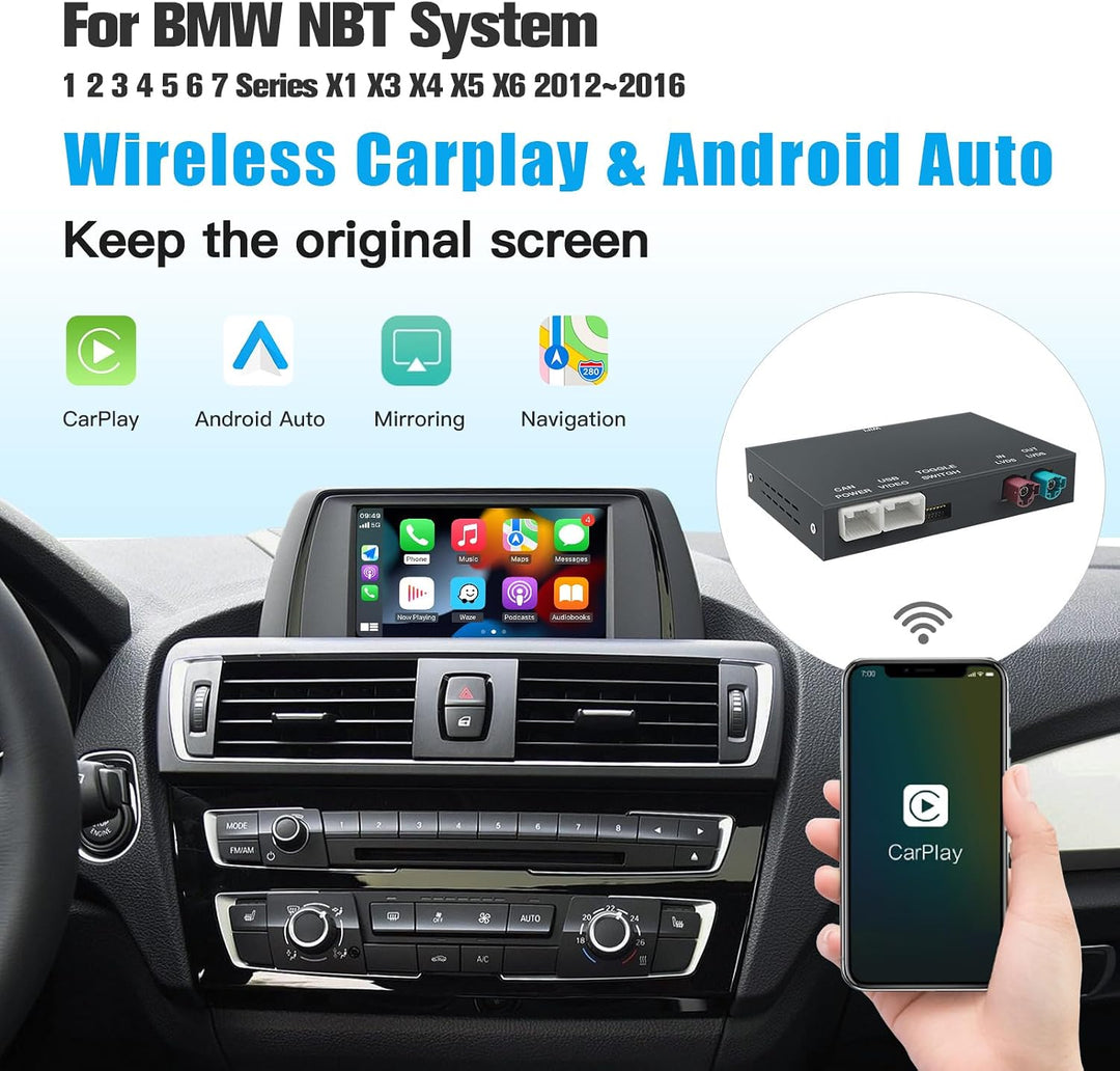 Kabellos CarPlay/Android Auto Modifikation Modul für BMW NBT-System 1/2/3/4/5/6/7 Serie X1/X3 /X4/X5