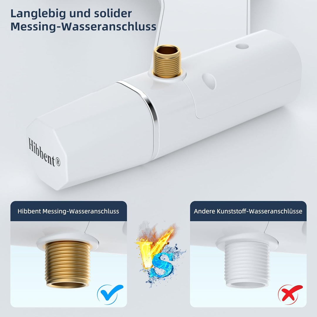 Hibbent Bidet Aufsatz mit Süsswasser – Slim Nicht Elektrisch Bidet Einsatz Für Toilette mit,Doppel D
