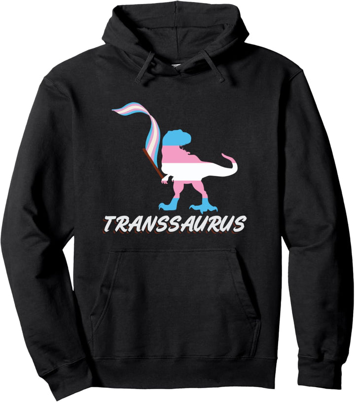 Trans Dinosaurs Transexual Transgender Flag LGBT Awareness Pullover Hoodie